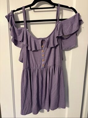 torrid Lavender Purple Off-Shoulder Ruffled Dress